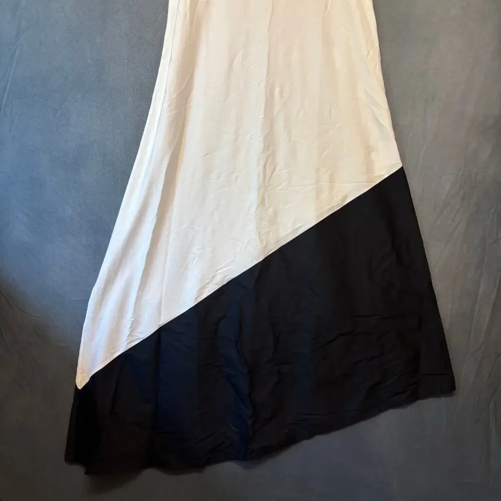 Chico’s Maxi Dress NWT Sz 1 White Black Colorblock Sleeveless Asymmetrical Fairy - Picture 5 of 10